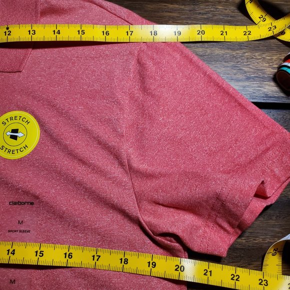 Claiborne Men's Polo - Size M Slim & Stretch Salmon  - NWT - Picture 6 of 8